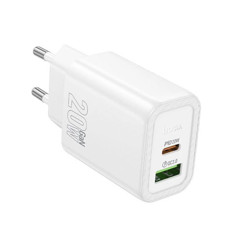 Hoco N61 Caricabatterie Gentle PD20W+QC3.0 (EU) bianco
