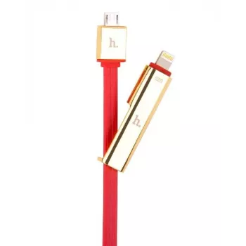 HOCO Universal UPL14 Lipstick Series Cavo di ricarica 2-in-1 (Apple Lightning + Micro USB) rosso