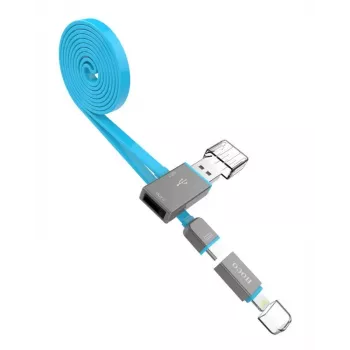 Hoco UPL03 Share Line Apple + Micro USB Blu Cavo 2-in-1 di ricarica e dati 1m