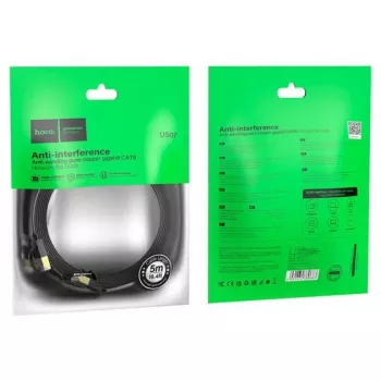 Hoco US07 General cavo di rete piatto in rame puro (5m) nero