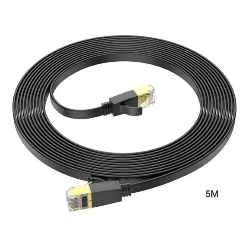 Hoco US07 General cavo di rete piatto in rame puro (5m) nero
