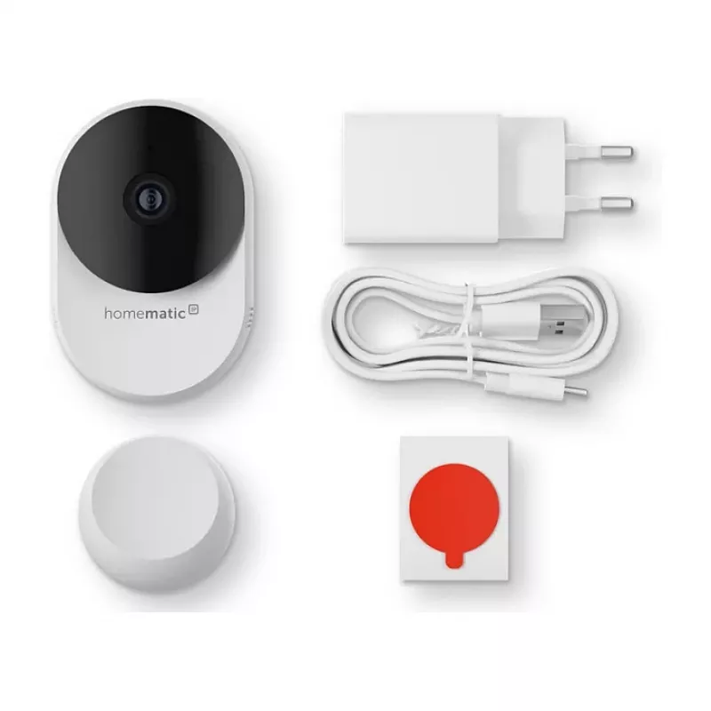 Homematic IP Indoor Camera basic (HmIP-CI-B) – Telecamera di sicurezza Wi-Fi 3 MP, bianco/nero