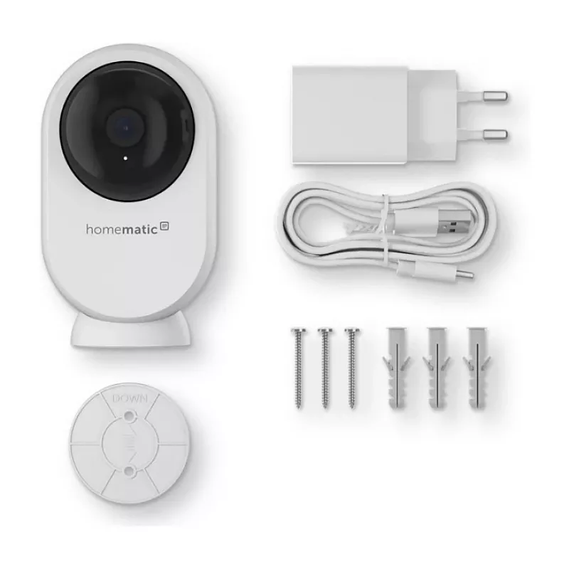 Homematic IP Indoor Camera plus (HmIP-CI-PL) - telecamera di sicurezza WLAN 4MP, bianco
