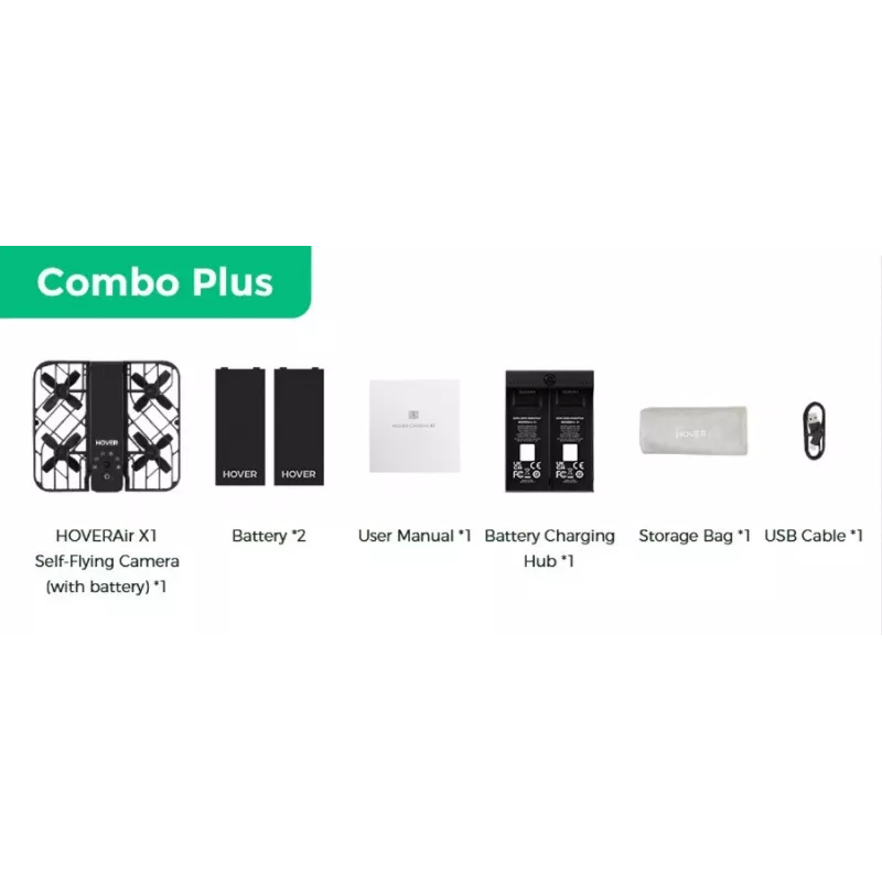 HoverAir X1 drone - Combo Plus Retail - nero
