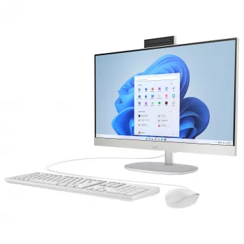 HP 24-cr0430ng PC desktop All-in-One 23,8 pollici, Intel Core i3-1315U, 8 GB RAM, 256 GB SSD, Windows 11 Home, bianco