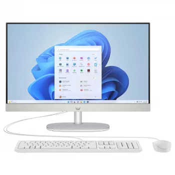 HP 24-cr0430ng PC desktop All-in-One 23,8 pollici, Intel Core i3-1315U, 8 GB RAM, 256 GB SSD, Windows 11 Home, bianco