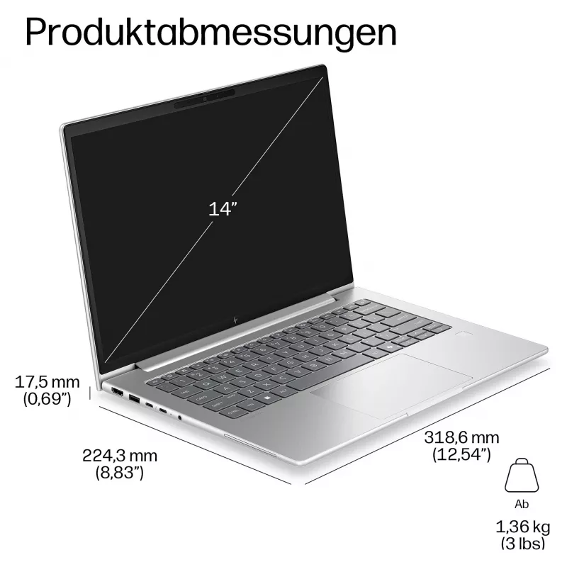 HP EliteBook 6 G2i Notebook AI - Intel Core 7 350 / 1,5 GHz - 32 GB RAM - 1 TB SSD - 14