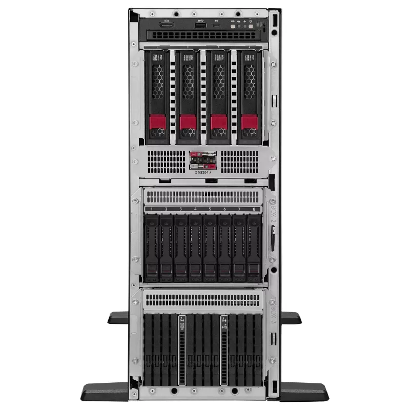 HP Enterprise HPE ProLiant ML350 Gen12 server tower, Intel Xeon 6505P 2,2GHz 12-Core, 64GB RAM, 8 SFF hot plug, MR408i-o, 2x1000W