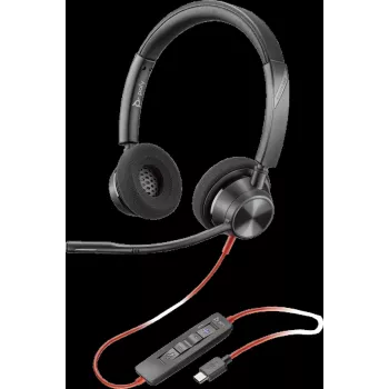 HP Poly Blackwire 3320-M Cuffia con filo USB-C con microfono ad archetto, cancellazione del rumore, nero