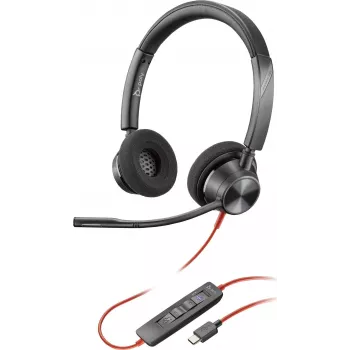 HP Poly Blackwire 3320-M Cuffia con filo USB-C con microfono ad archetto, cancellazione del rumore, nero