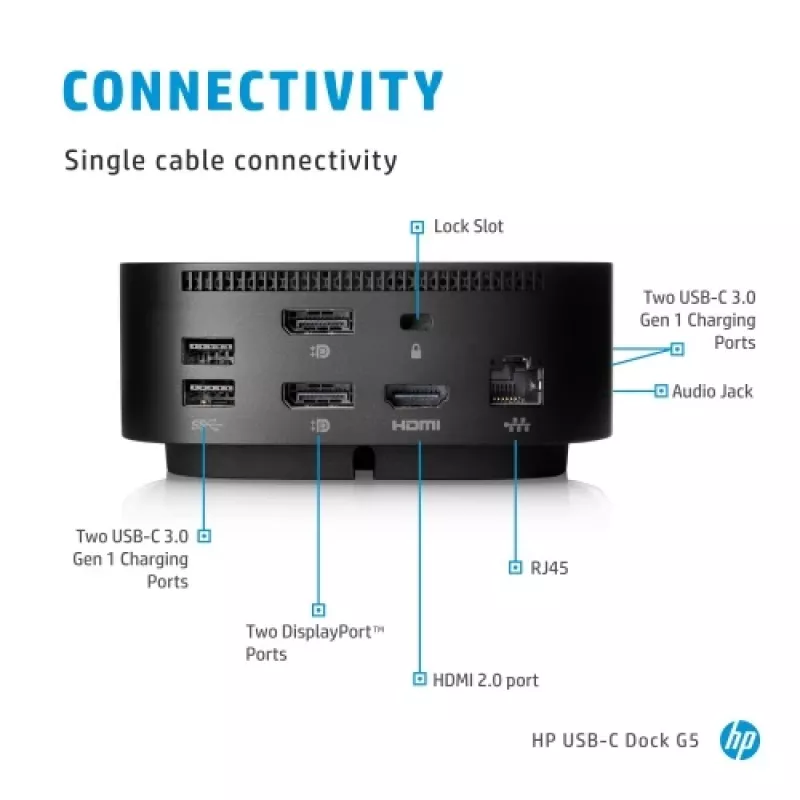 HP USB-C Dock G5 (5TW10AA) docking station, nero