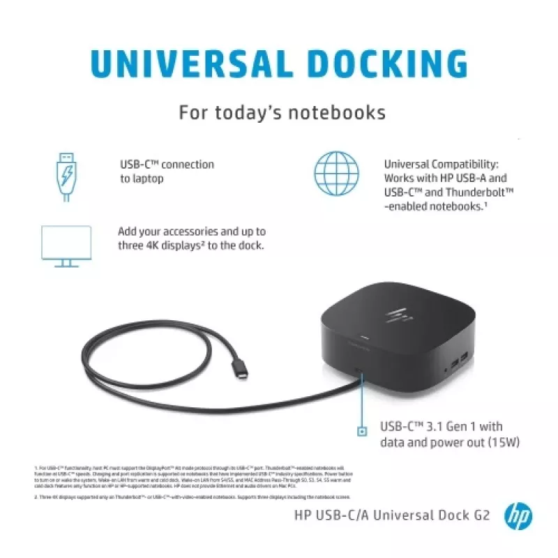 HP USB-C Dock G5 (5TW10AA) docking station, nero