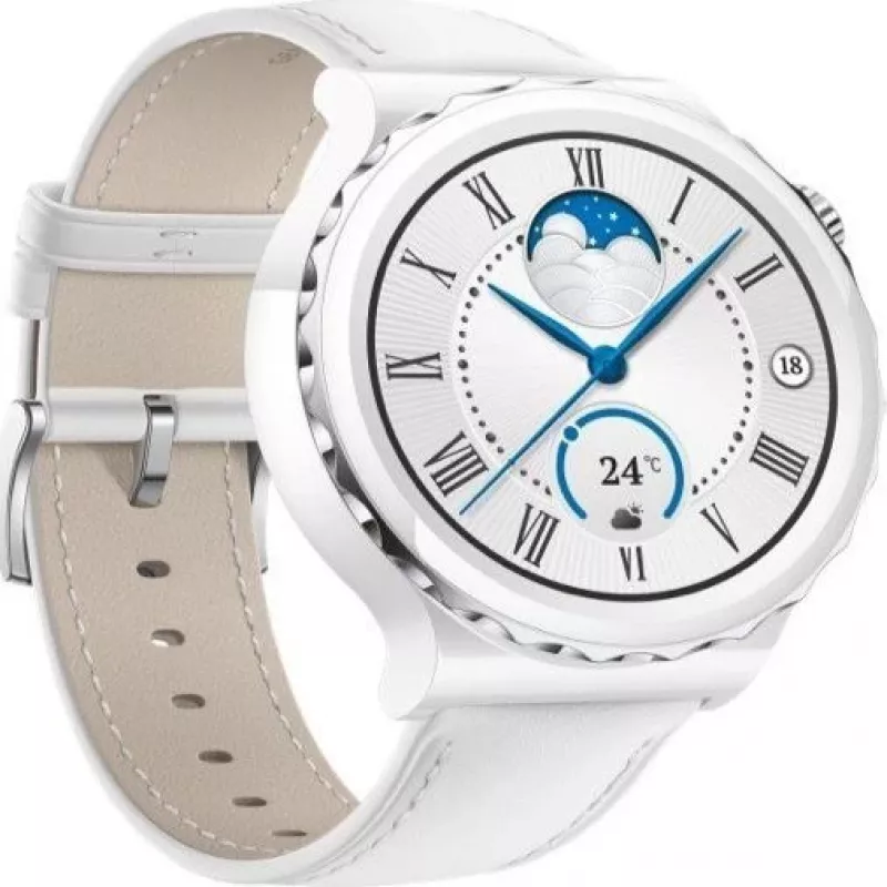 Huawei Watch GT 3 Pro 43mm Cinturino in pelle bianco