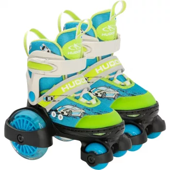 HUDORA My First Quad LED Pattini a rotelle misura 30-33 verde/blu