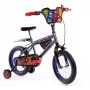 Huffy Avengers Bicicletta per bambini 14 pollici - telaio in acciaio, rotelle di supporto, rosso/blu/nero