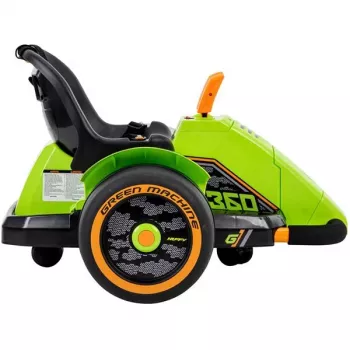 Huffy Green Machine 360 Veicolo elettrico per bambini - 6V, drift a 360°, verde/nero, età 3-7