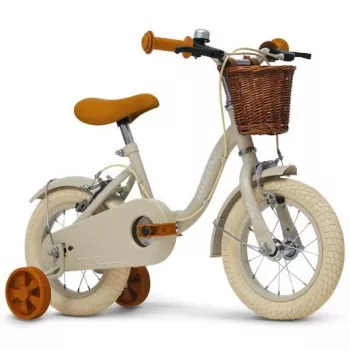 Huffy Bicicletta per bambini Vintage 12 pollici, grigio con cestino e rotelle
