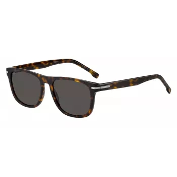 HUGO BOSS BLACK BOSS1626S086 Occhiali da sole Uomo - Montatura Nera, Lenti Grigie, 55/18/145 mm