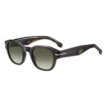HUGO BOSS BLACK BOSS1717SKB7 Occhiali da sole Uomo - Montatura in Acetato, Lenti in Policarbonato Grigie, Protezione UV400