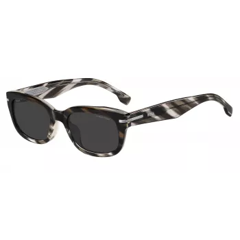 HUGO BOSS BLACK Occhiali da sole uomo BOSS1793FSTV7 - Montatura nera, lenti grigie, 53 mm