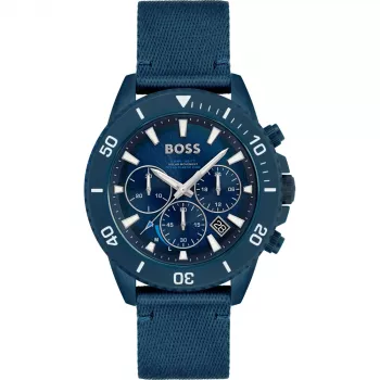 HUGO BOSS orologio uomo 1513919 46 mm cassa in acciaio inox cinturino in silicone nero cronografo al quarzo