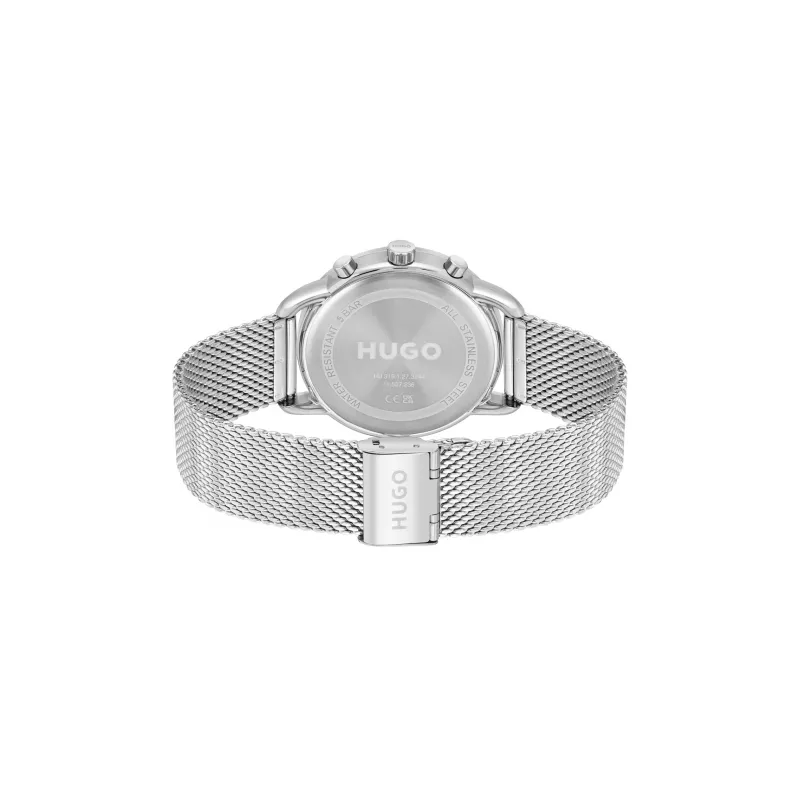 HUGO MAN 1530236 44mm orologio analogico al quarzo con cinturino in silicone nero