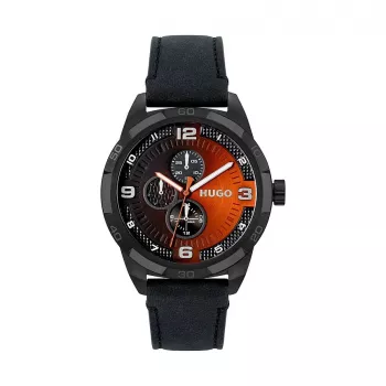 HUGO MAN 1530275 Orologio cronografo al quarzo 45mm quadrante blu cinturino in pelle marrone