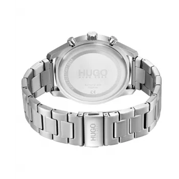 HUGO orologio analogico al quarzo uomo 1530163 46mm quadrante blu cinturino in pelle marrone