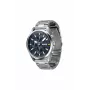 HUGO orologio analogico al quarzo uomo 1530163 46mm quadrante blu cinturino in pelle marrone