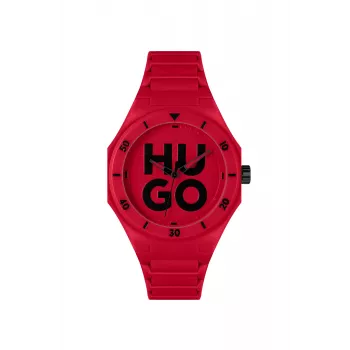HUGO Orologio da uomo Velocity Cronografo al quarzo 42mm Cassa in acciaio inox Cinturino in silicone nero 1530328