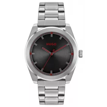 HUGO orologio uomo 1570175 42mm acciaio inox quadrante nero