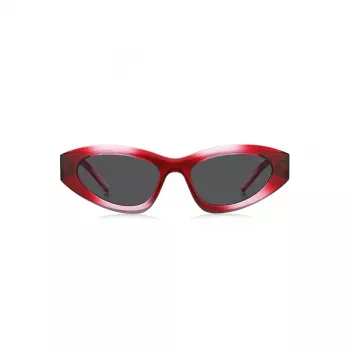 HUGO Occhiali da sole unisex HG-1282-S-C48 montatura a cerchio completo rettangolare 52/23/145 mm nero/grigio UV400