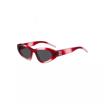 HUGO Occhiali da sole unisex HG-1282-S-C48 montatura a cerchio completo rettangolare 52/23/145 mm nero/grigio UV400