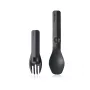 Set posate da viaggio HumanGear Uno GoBites Click cucchiaio e forchetta grigio