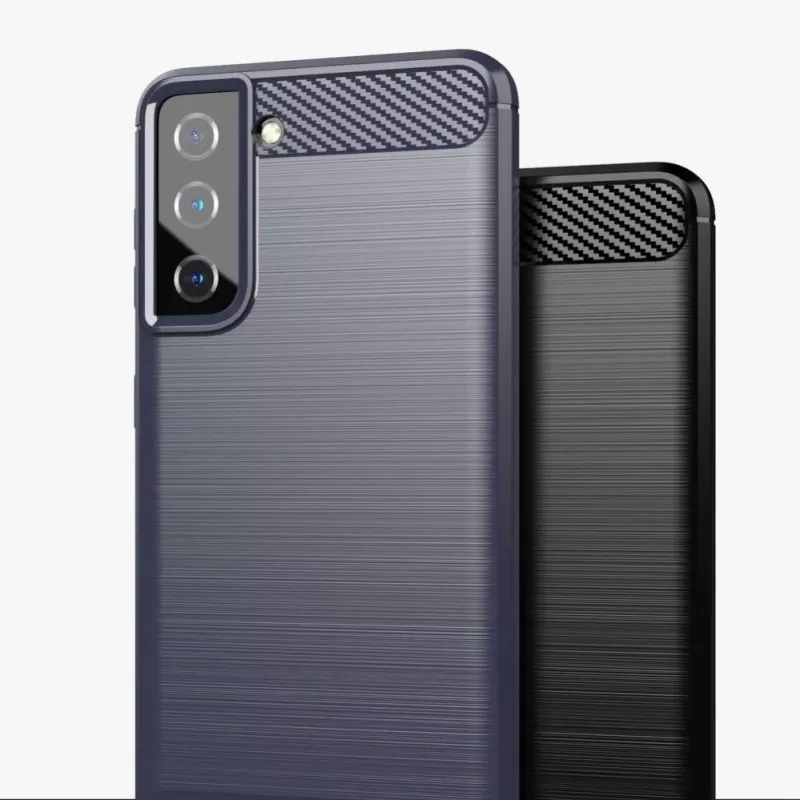 Hurtel Carbon Case Cover flessibile per Samsung Galaxy S21 FE Nero