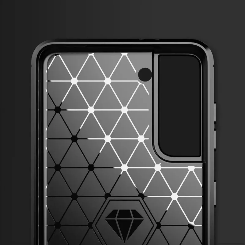 Hurtel Carbon Case Cover flessibile per Samsung Galaxy S21 FE Nero