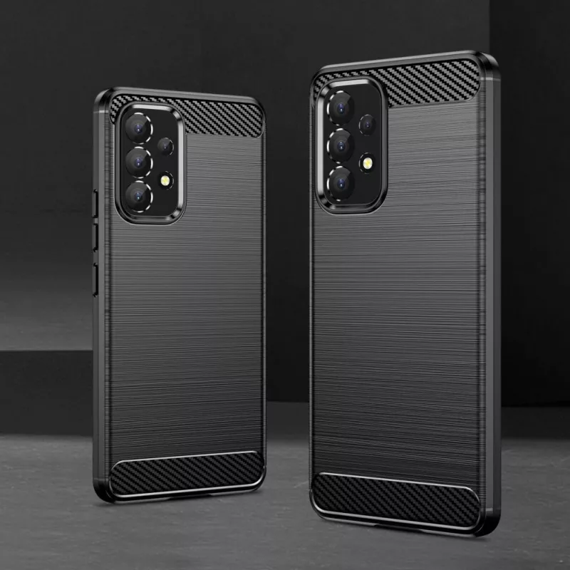 Hurtel Carbon Case Cover flessibile a custodia per Samsung Galaxy A53 5G nero