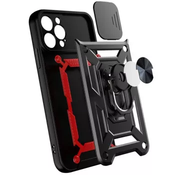 Hurtel Custodia Hybrid Armor Camshield per Huawei nova Y90, Cover Corazzata con Protezione Fotocamera, Nero