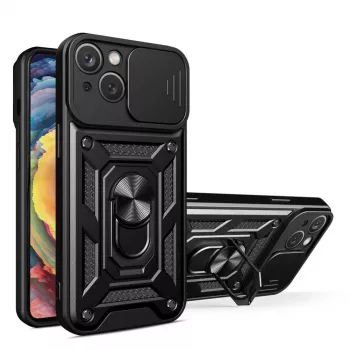 Hurtel Custodia Hybrid Armor Camshield per Huawei nova Y90, Cover Corazzata con Protezione Fotocamera, Nero
