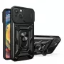 Hurtel Custodia Hybrid Armor Camshield per Huawei nova Y90, Cover Corazzata con Protezione Fotocamera, Nero
