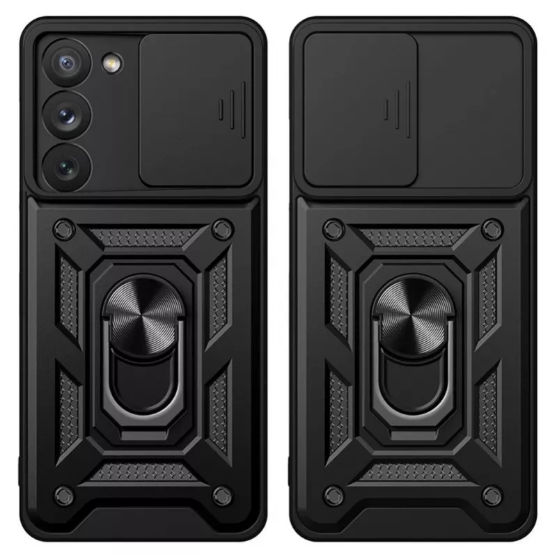 Hurtel Hybrid Armor Camshield Case per Samsung Galaxy A14 - blu