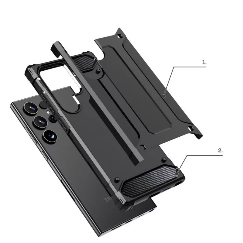 Hurtel Hybrid Armor case per Apple iPhone 15 Pro - nero