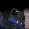 HURTEL iLike Apple iPhone 14 custodia in pelle con supporto e porta carte nero