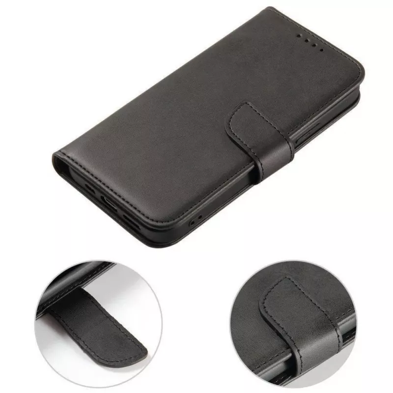 Hurtel Magnet Case Custodia elegante con patta e funzione stand per OnePlus Nord N200 5G nero