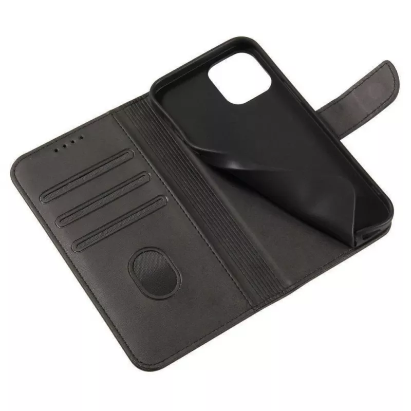 Hurtel Magnet Case Custodia elegante con patta e funzione stand per OnePlus Nord N200 5G nero