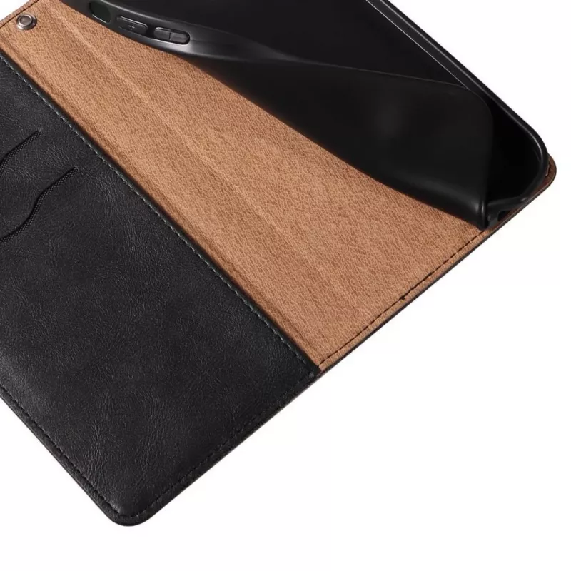 Hurtel Magnet Strap Cover per iPhone 13 Mini - Wallet Cover con ciondolo Mini Lanyard - nero