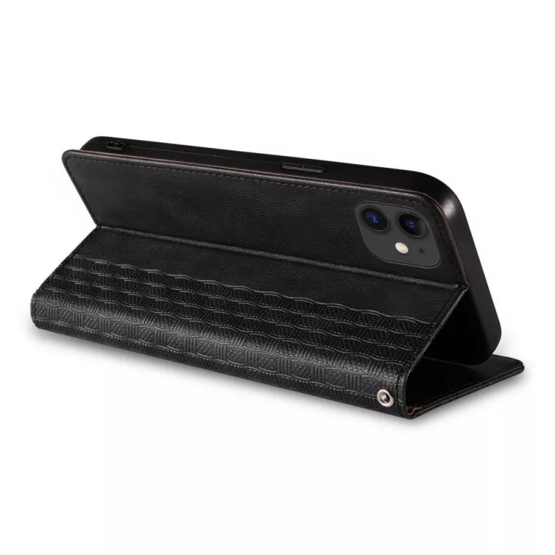 Hurtel Magnet Strap Cover per iPhone 13 Mini - Wallet Cover con ciondolo Mini Lanyard - nero