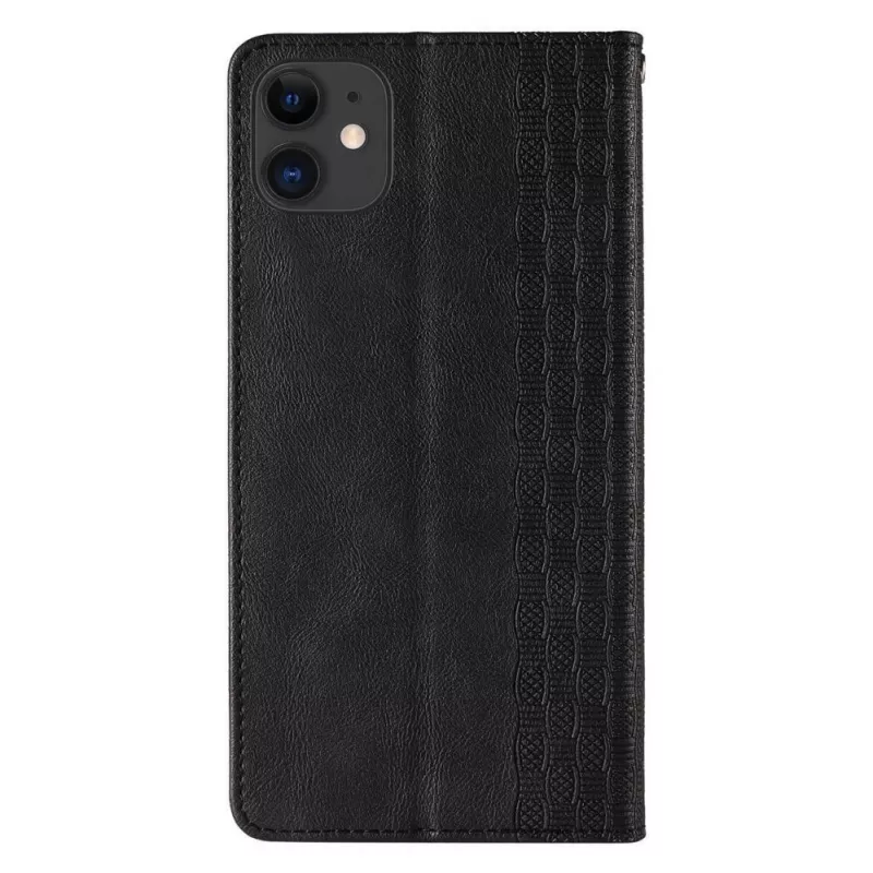 Hurtel Magnet Strap Cover per iPhone 13 Mini - Wallet Cover con ciondolo Mini Lanyard - nero