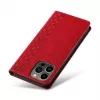 Hurtel Magnet Strap Case per iPhone 13 Pro Max - Wallet Folio con lanyard rimovibile e ciondolo - rosso