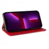 Hurtel Magnet Strap Case per iPhone 13 Pro Max - Wallet Folio con lanyard rimovibile e ciondolo - rosso